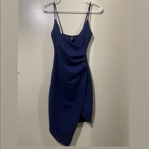 Blue Asymmetrical windsor dress